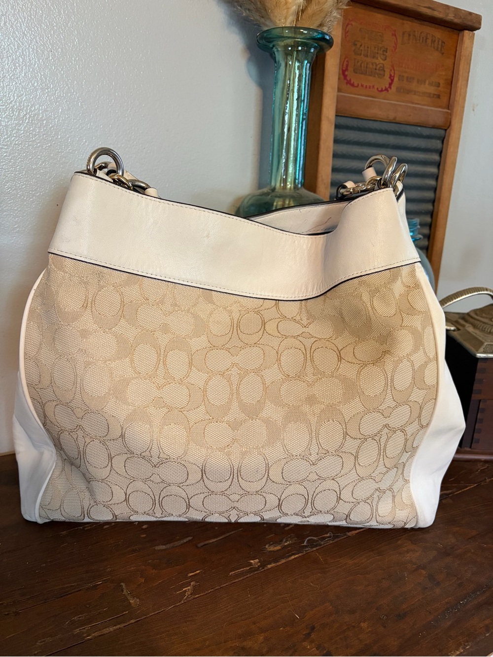 Coach Signature Lexy Shoulder Bag with Cream Trim F27579 - Picture 8 of 14